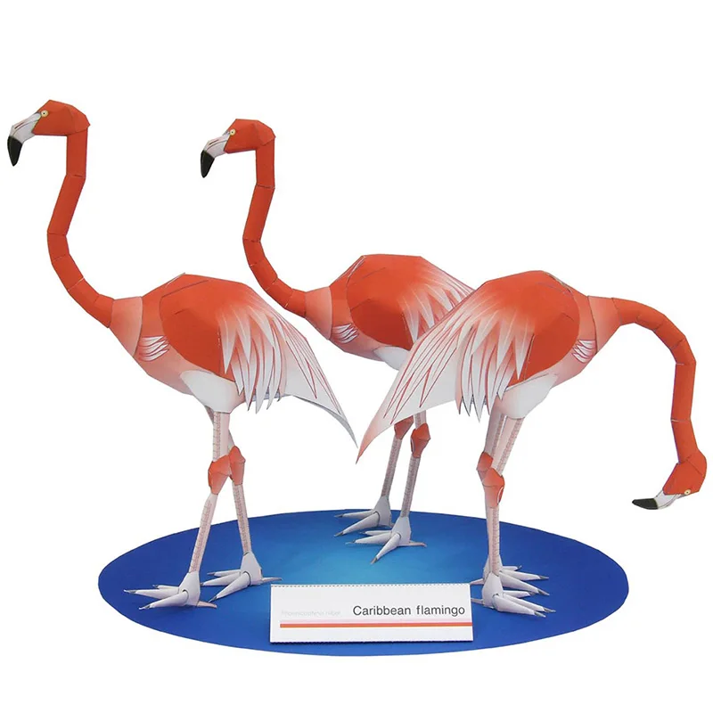 Art And Craft Nature - Flamenco caribeño plegable tres pájaros Origami