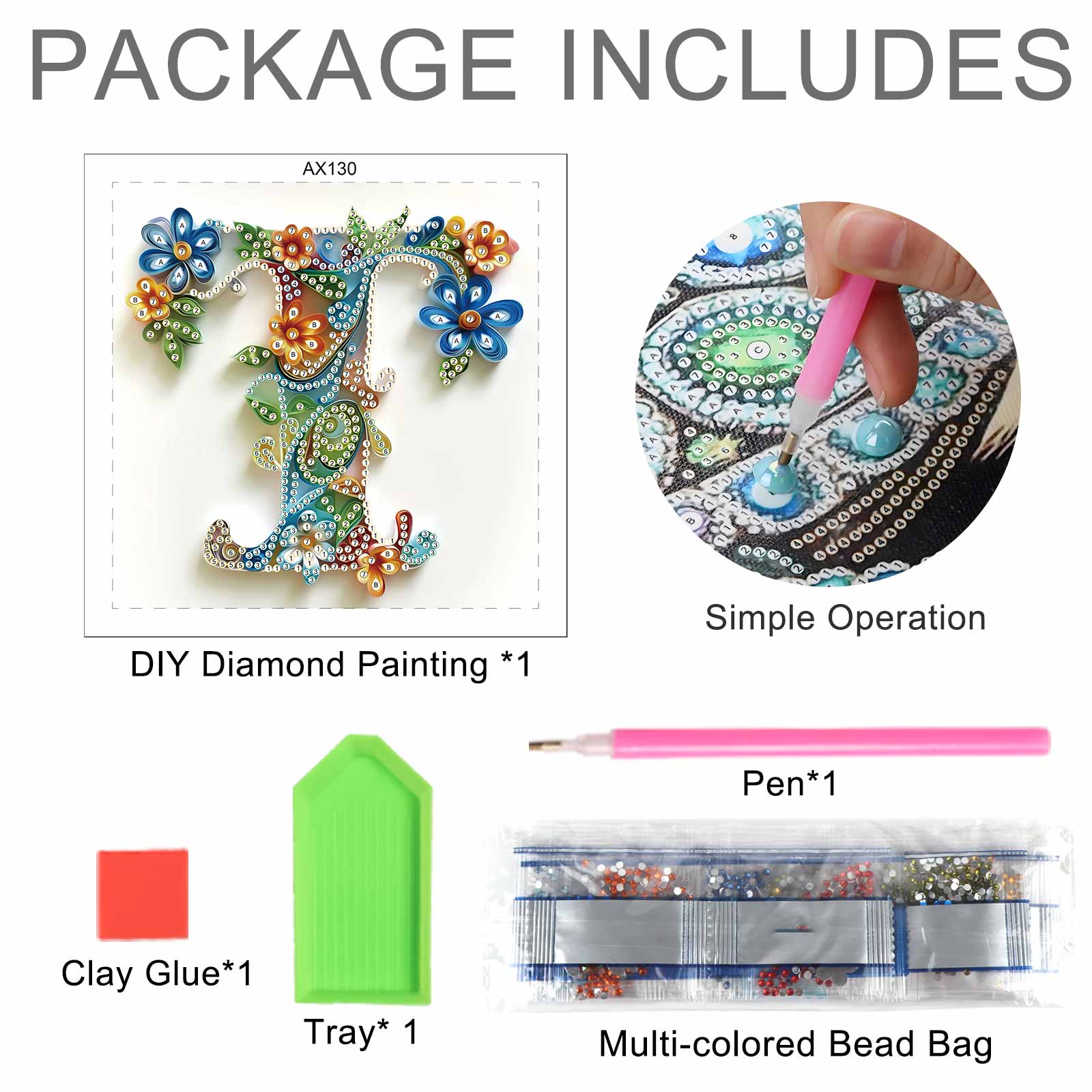 Kits de pintura de diamantes c - Art Craft Letter T reseña y precio